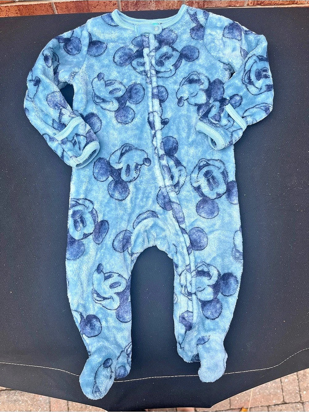 Blue Disney Mickey Mouse Footed Pajamas Baby 6/9M